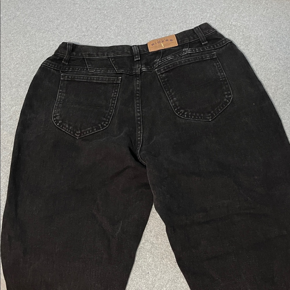 Vintage Riders Black Relaxed Jeans Womens Size 16 Mom High Rise 90s Grunge